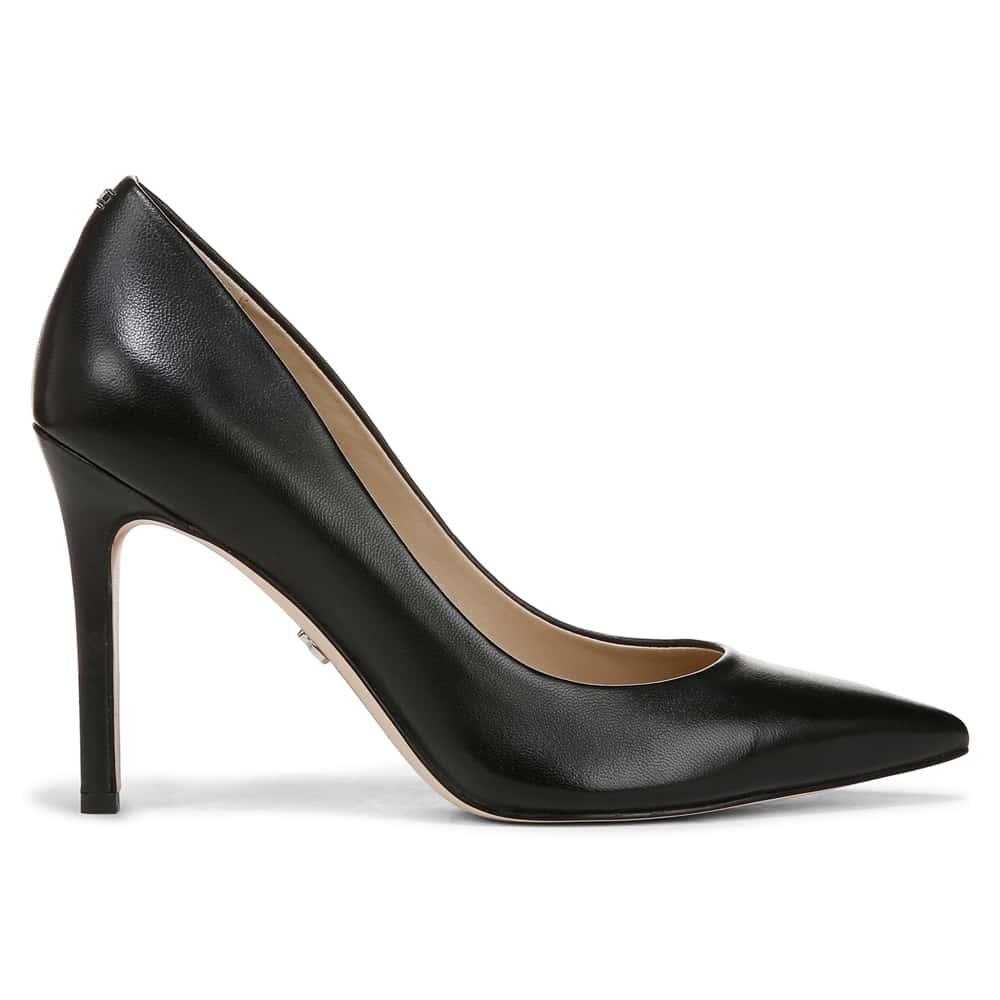 Hazel Heel in Black Leather