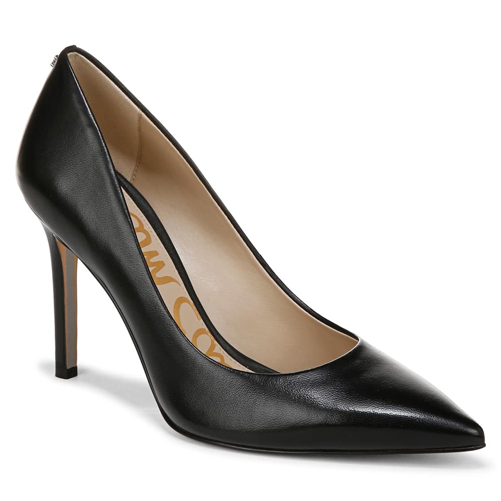 Hazel Heel in Black Leather