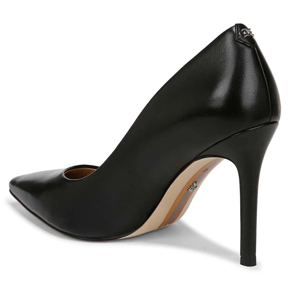 Hazel Heel in Black Leather
