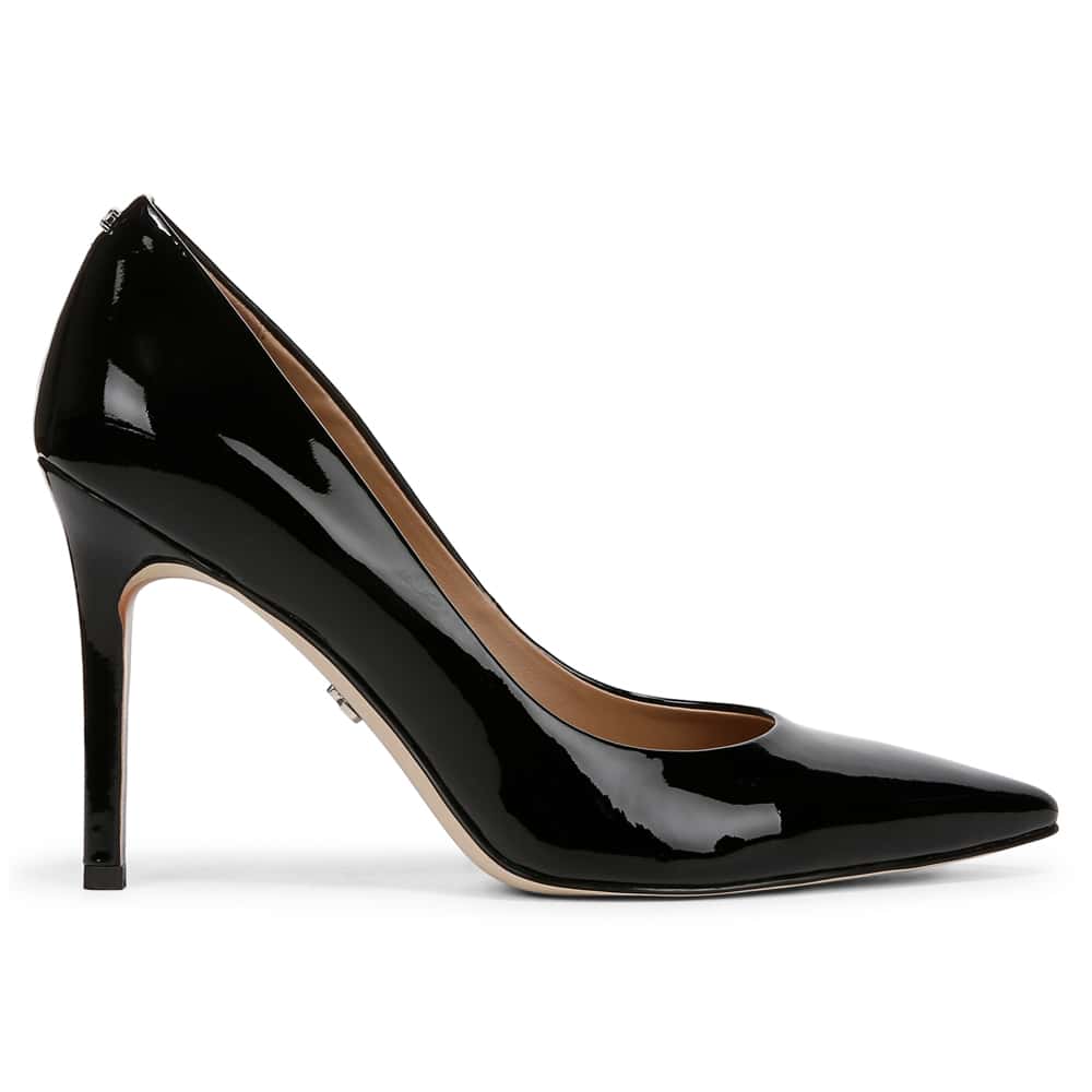 Hazel Heel in Black Leather