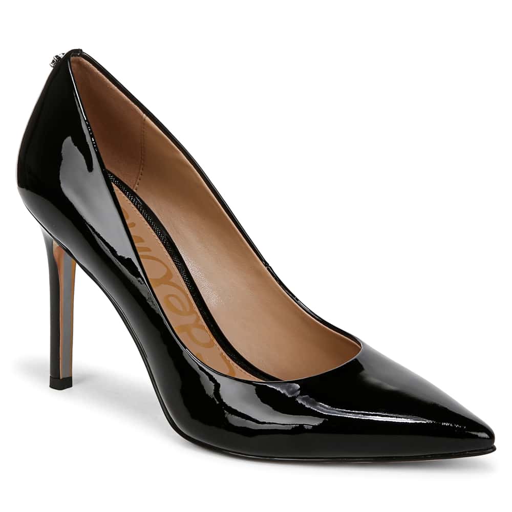 Hazel Heel in Black Leather