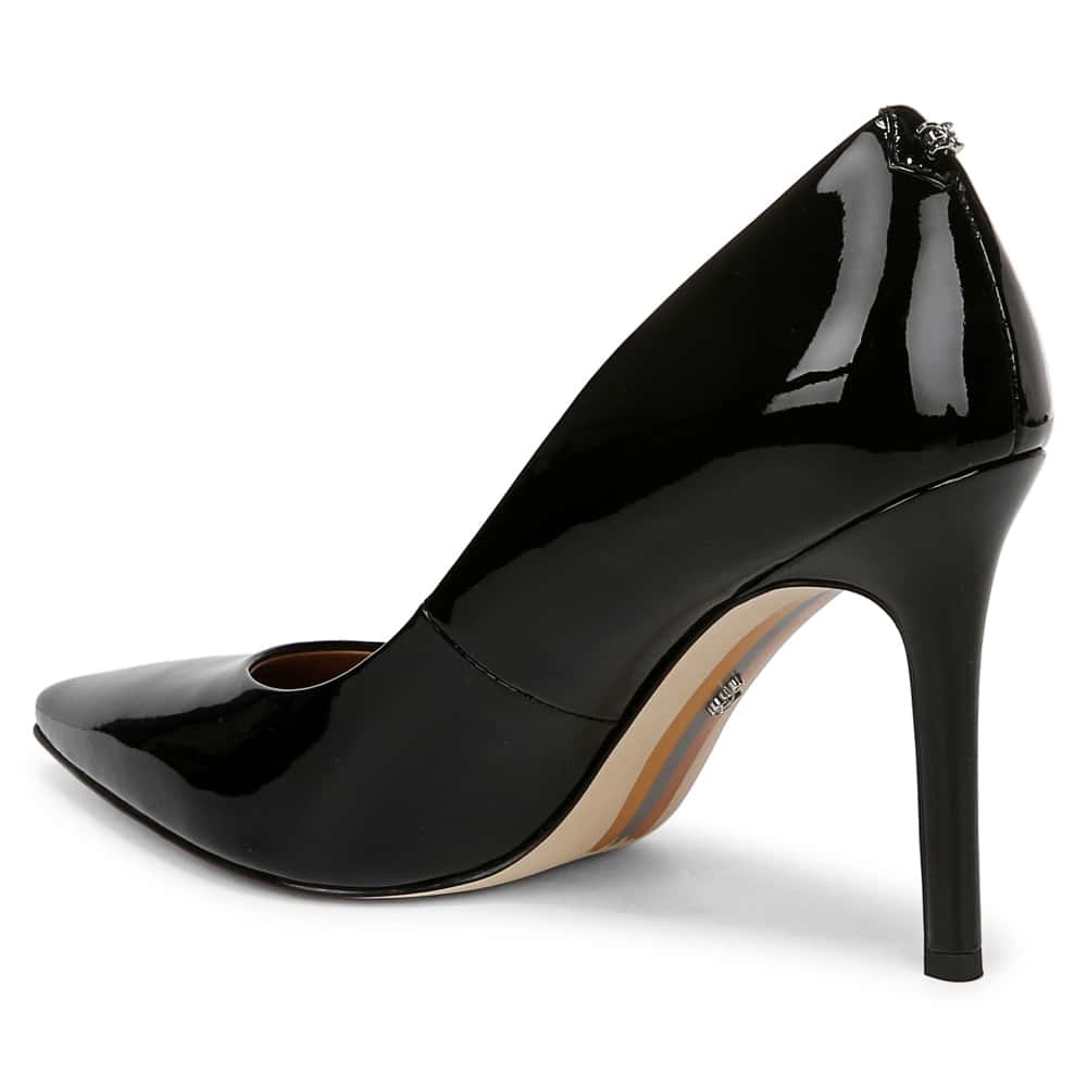 Hazel Heel in Black Leather