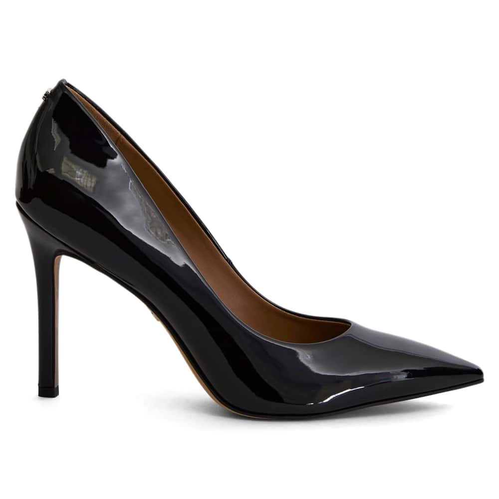 Hazel Heel in Black Patent