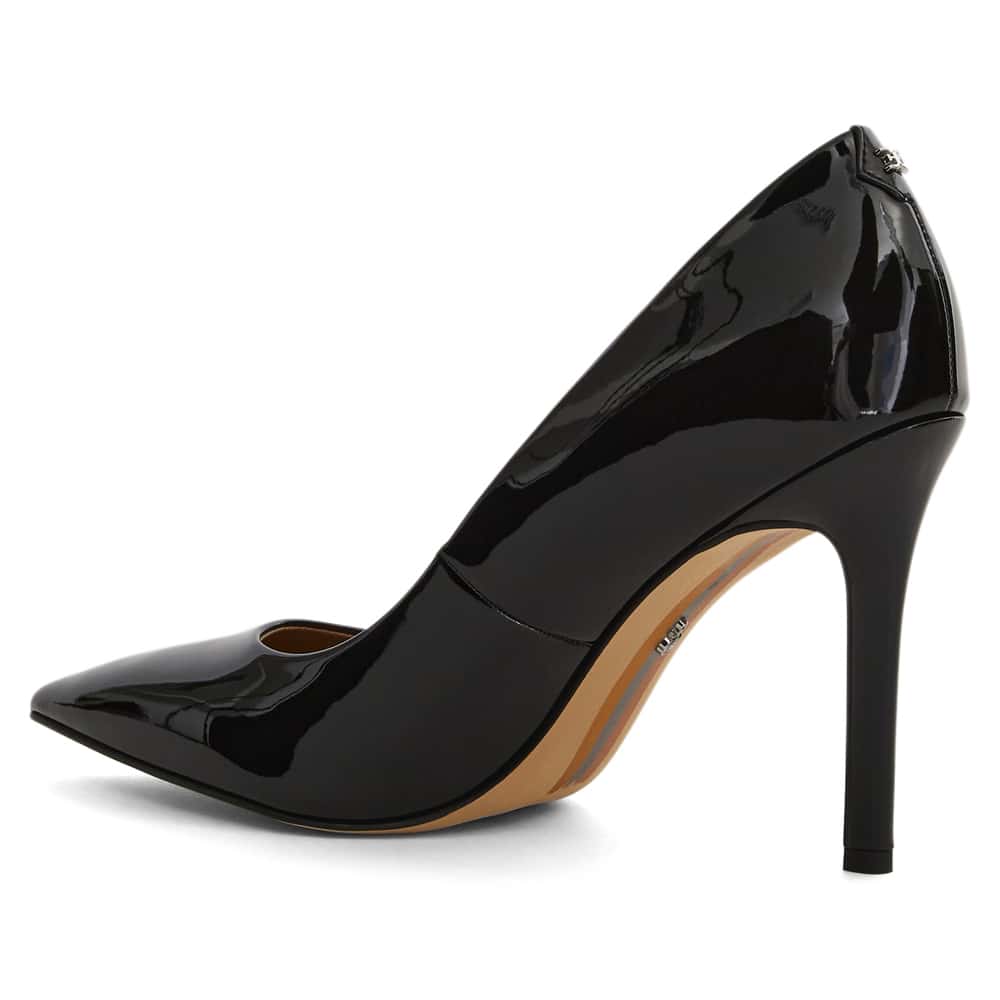 Hazel Heel in Black Patent