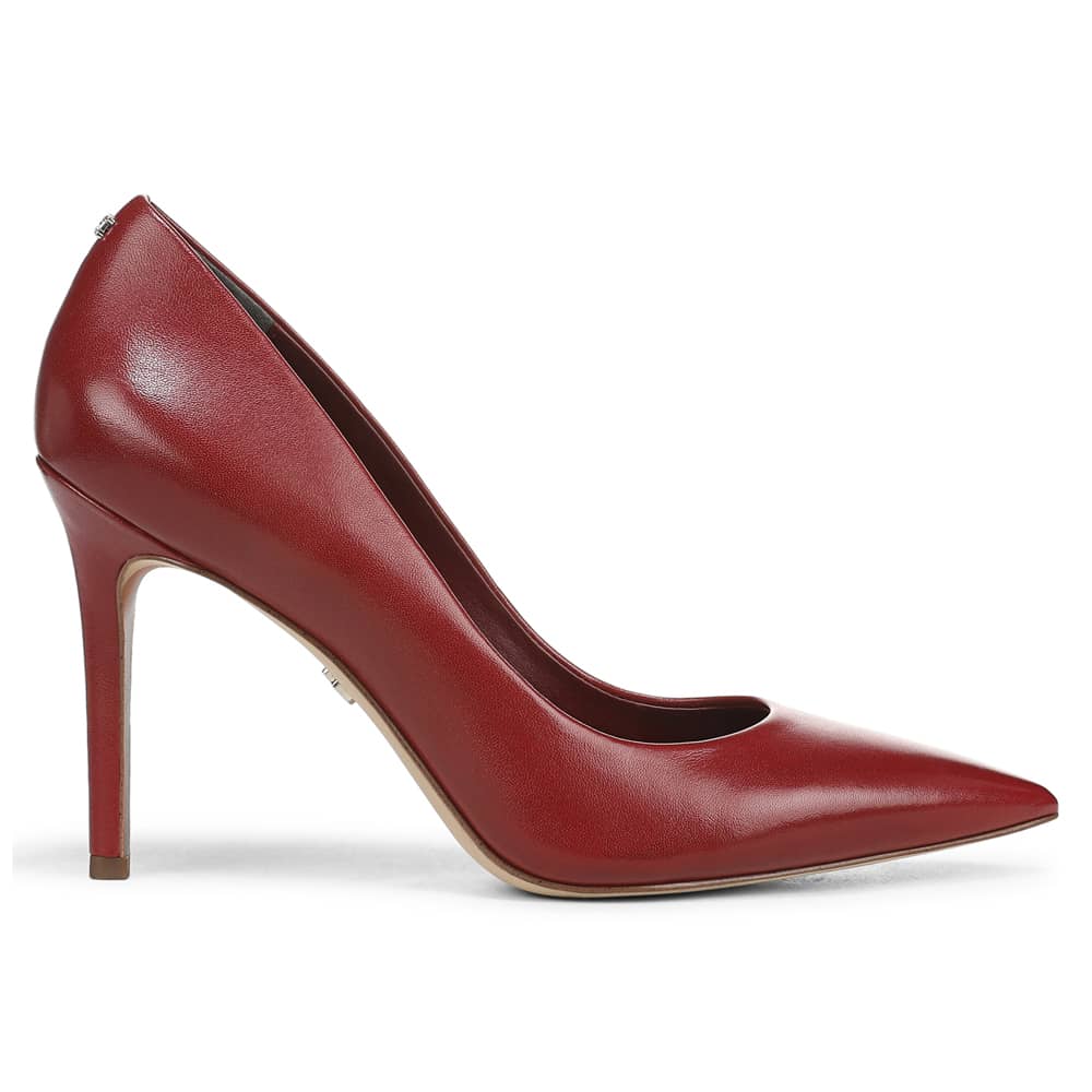 Hazel Heel in Deep Scarlet Glove Leather