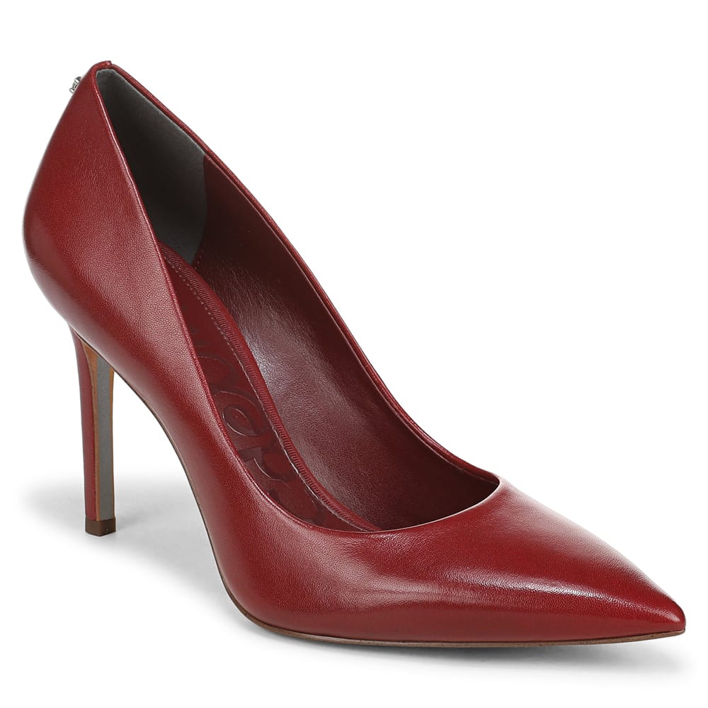 Hazel Heel in Deep Scarlet Glove Leather