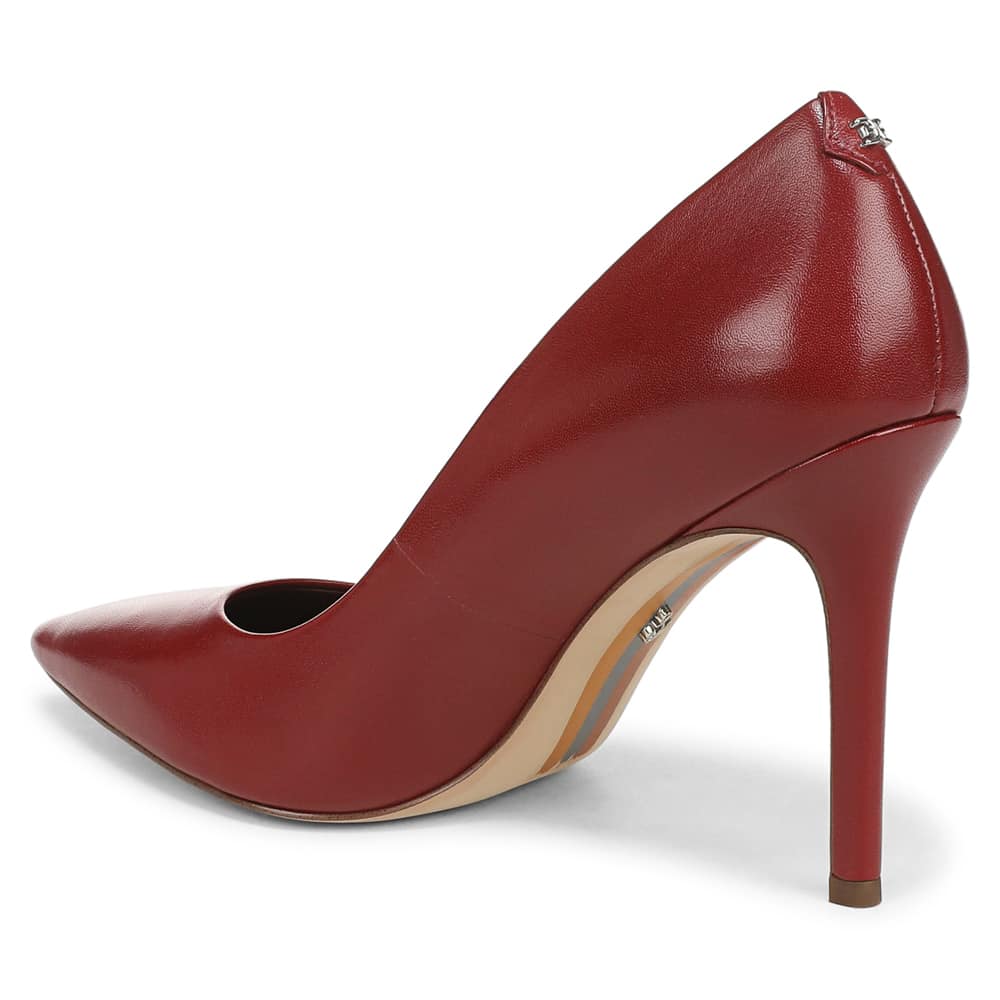 Hazel Heel in Deep Scarlet Glove Leather