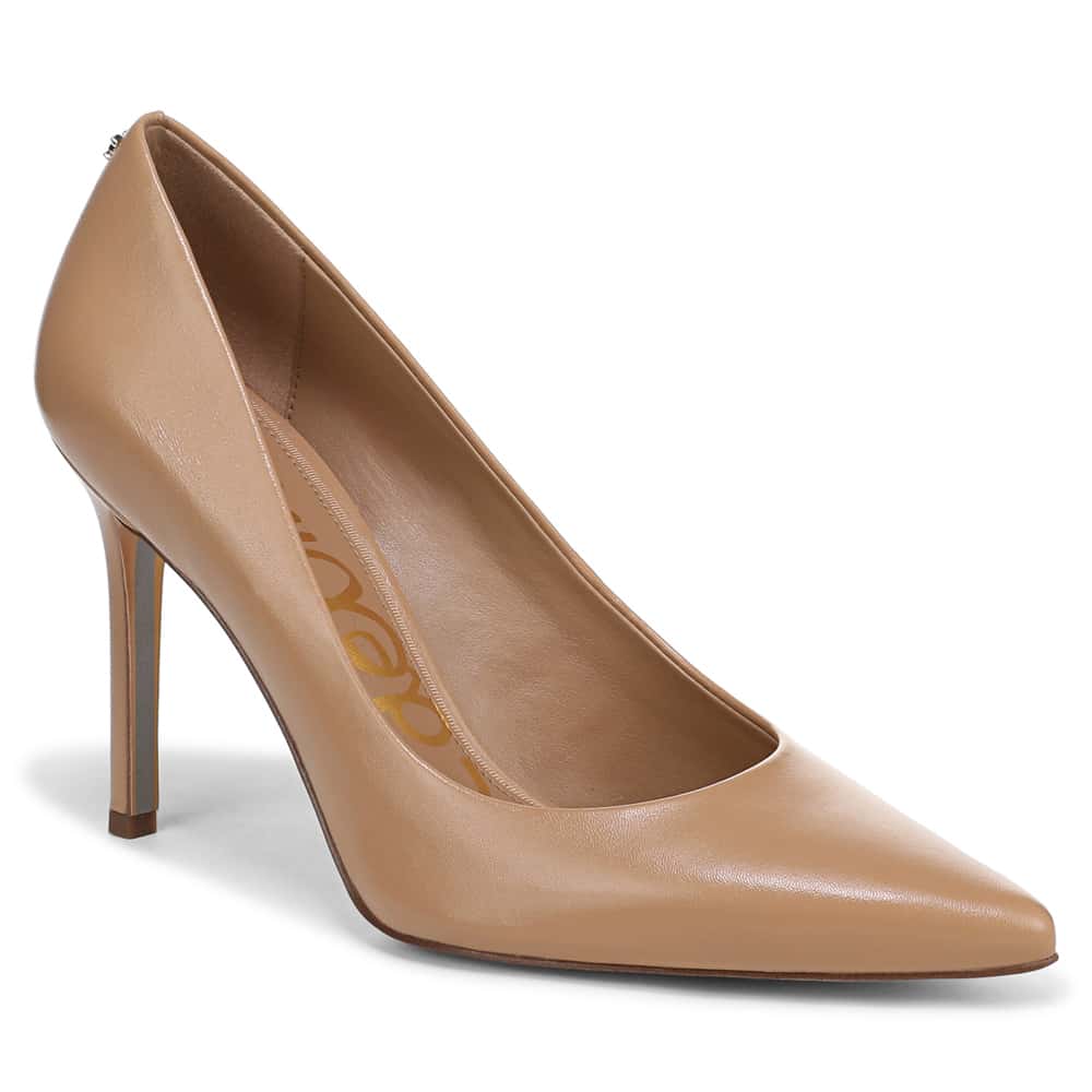 Hazel Heel in French Sand Glove Leather
