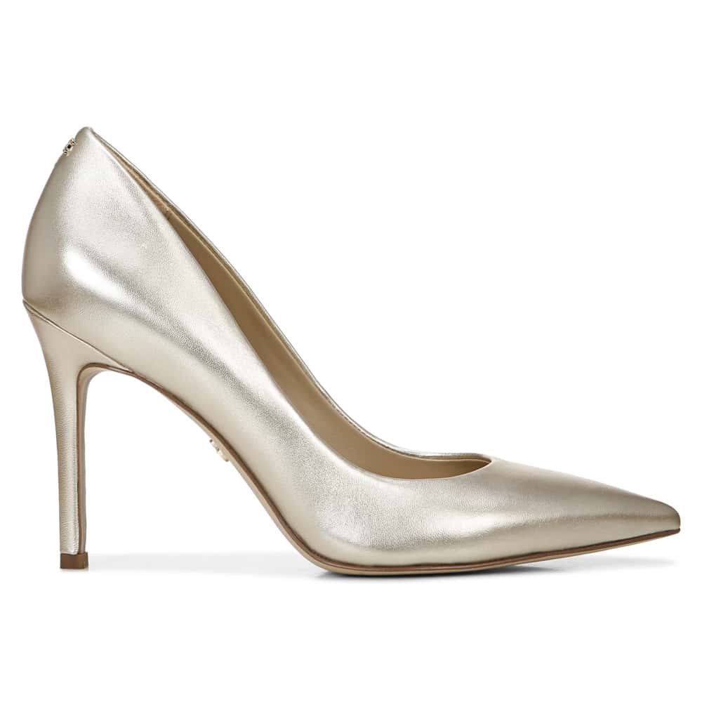 Hazel Heel in Jute Metallic Leather