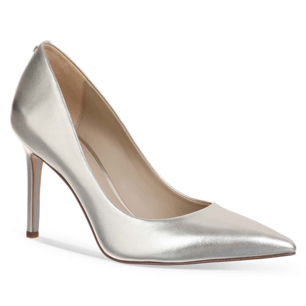 Hazel Heel in Jute Metallic Leather