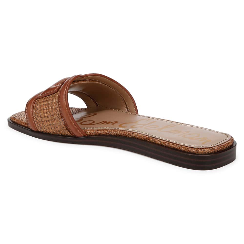 Irina Slide in Rich Cognac/cuoio Leather
