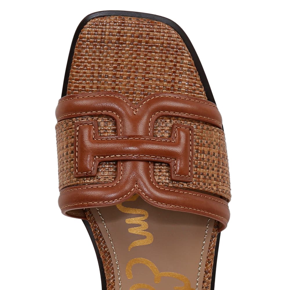 Irina Slide in Rich Cognac/cuoio Leather