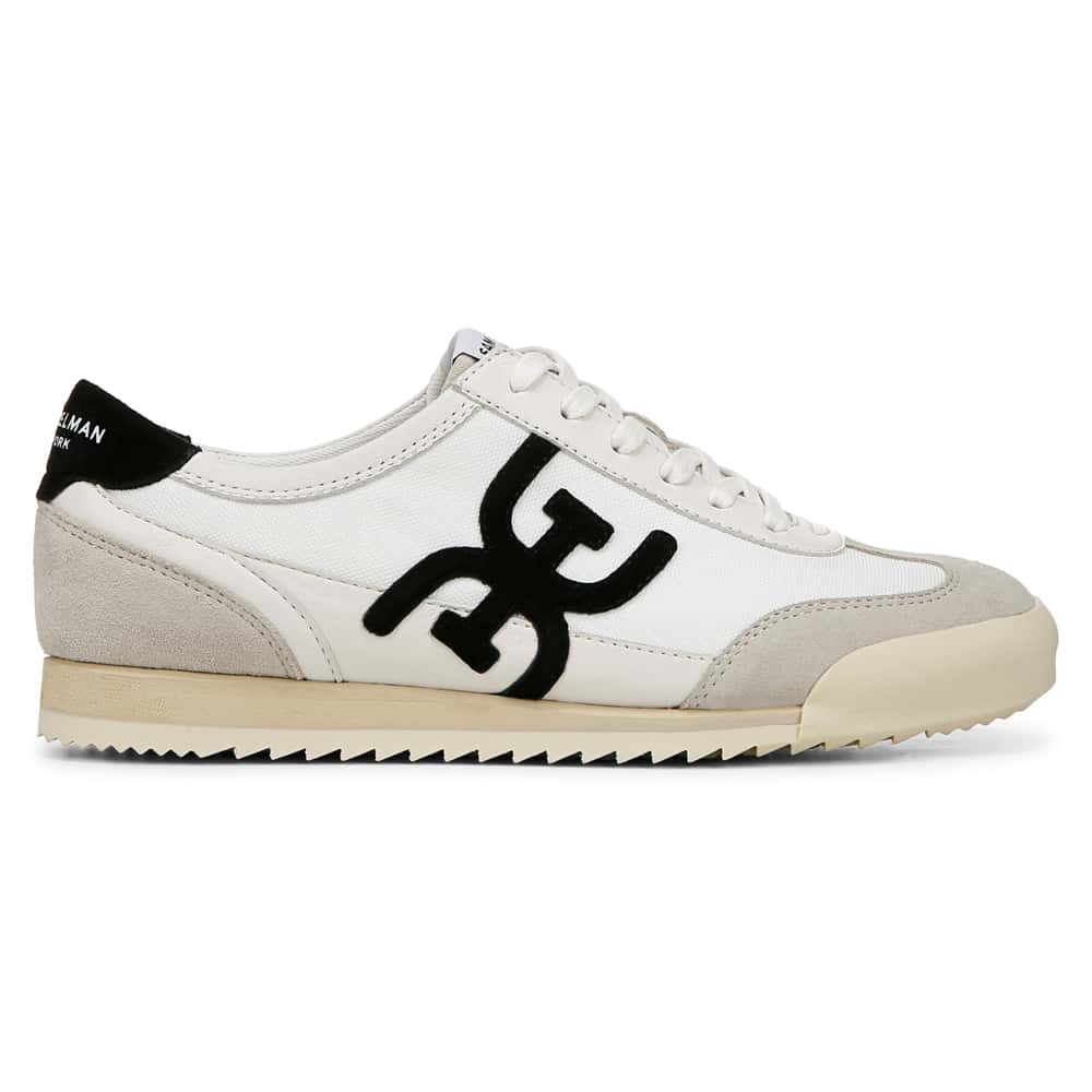 Ivey Sneaker in Greige White Suede Leather