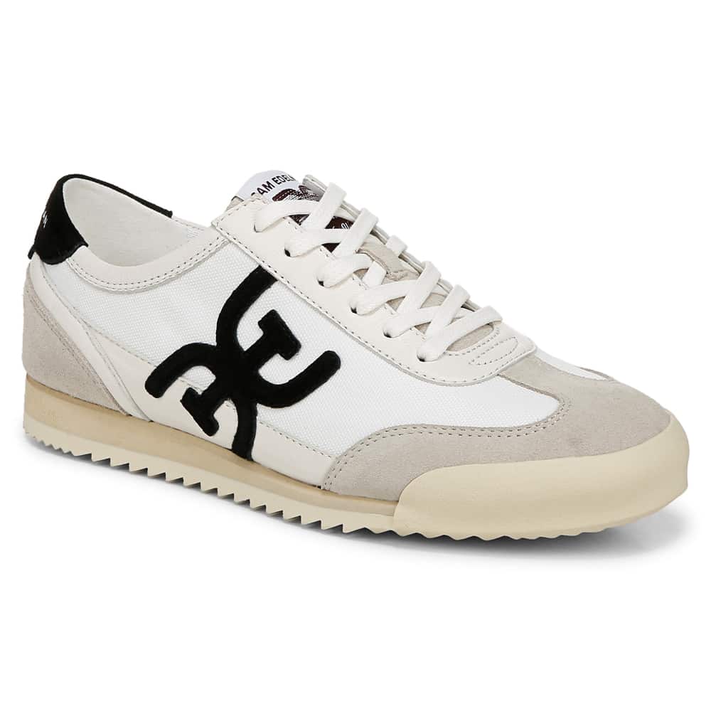 Ivey Sneaker in Greige White Suede Leather
