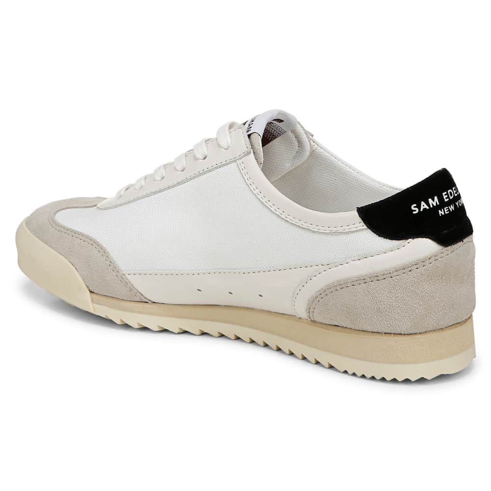 Ivey Sneaker in Greige White Suede Leather