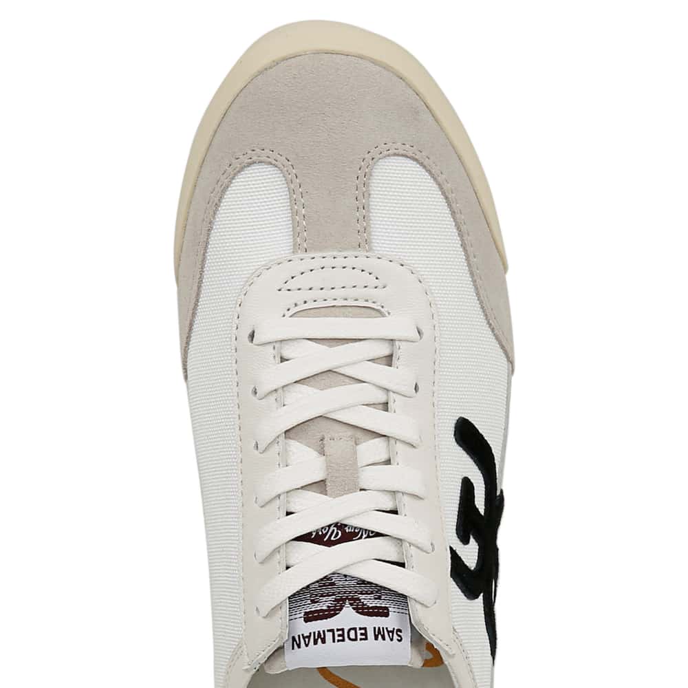 Ivey Sneaker in Greige White Suede Leather