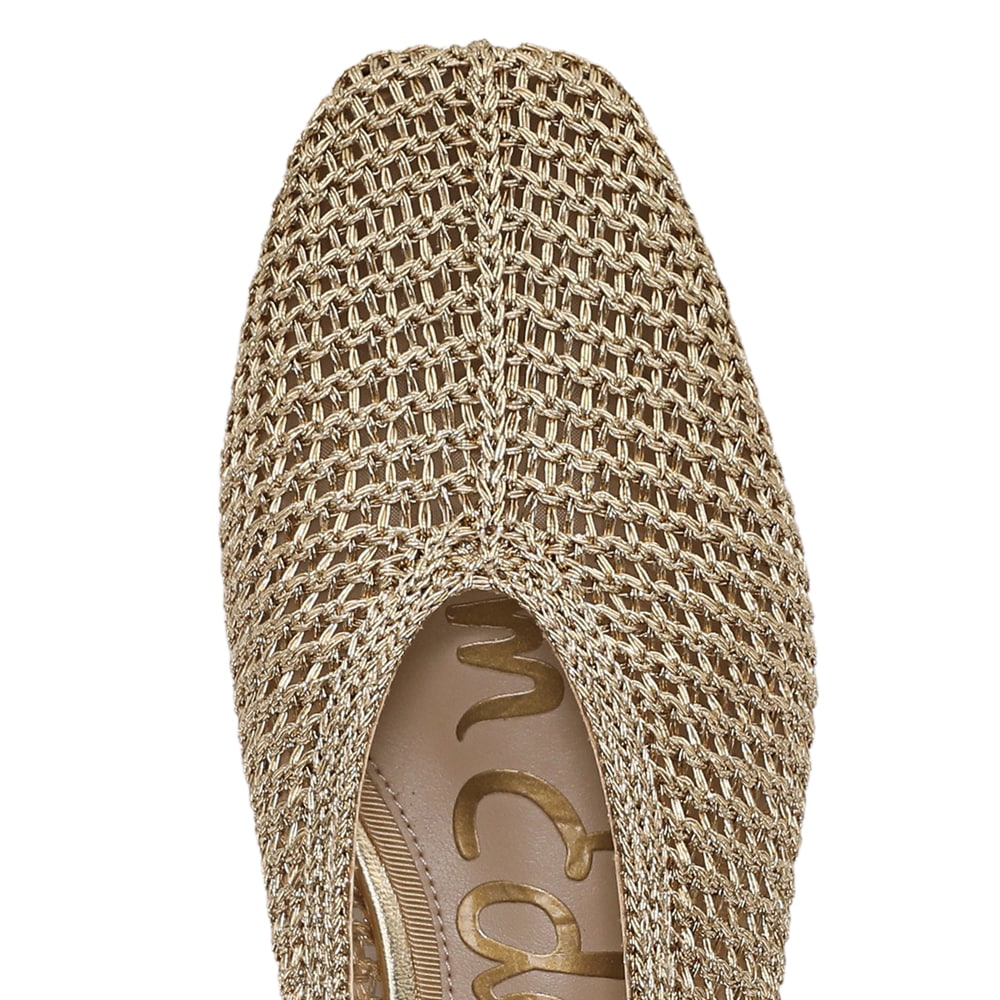 Kasey Ballet Flat in Amber Gold Knit