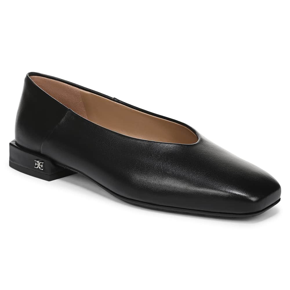 Kasey Ballet Flat in Black Leather