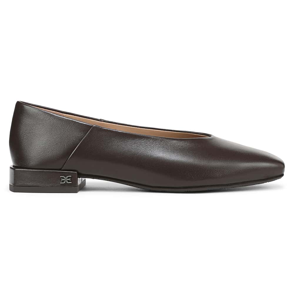 Kasey Ballet Flat in Cafe Noir Leather