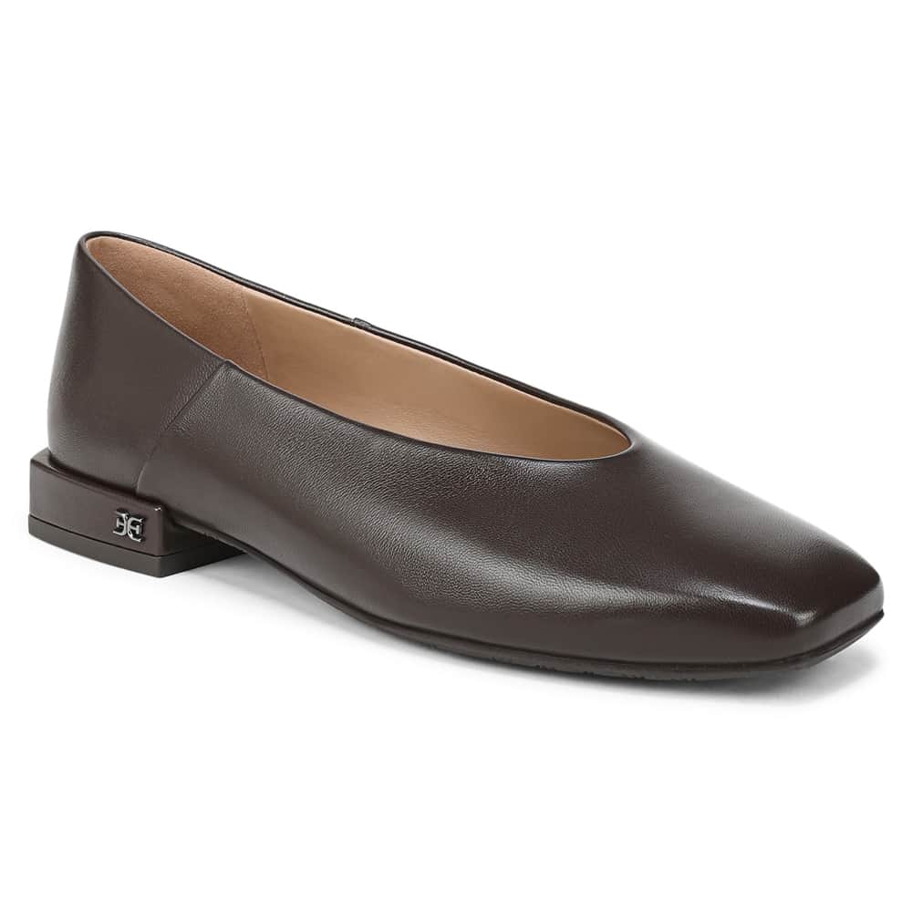 Kasey Ballet Flat in Cafe Noir Leather