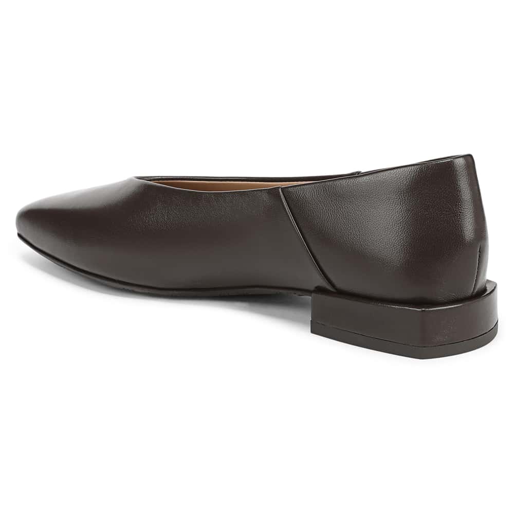 Kasey Ballet Flat in Cafe Noir Leather