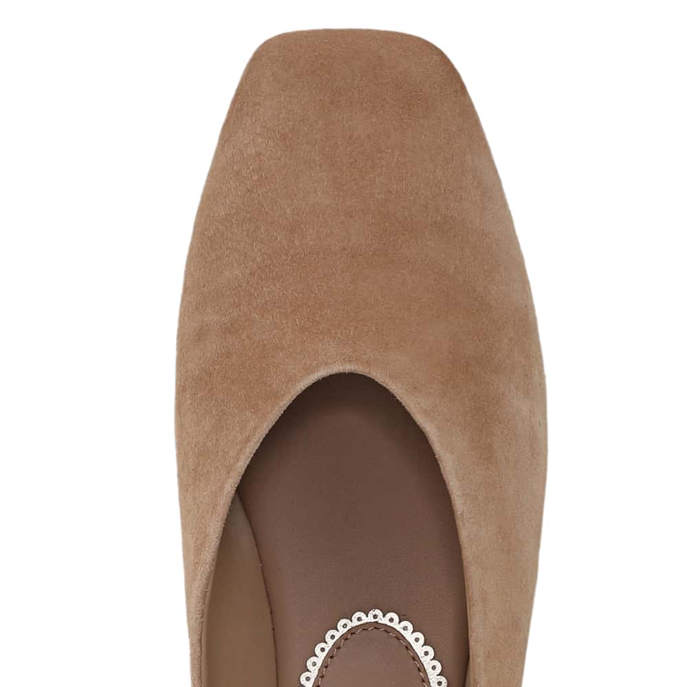Kasey Ballet Flat in Cyprus Tan Suede Suede