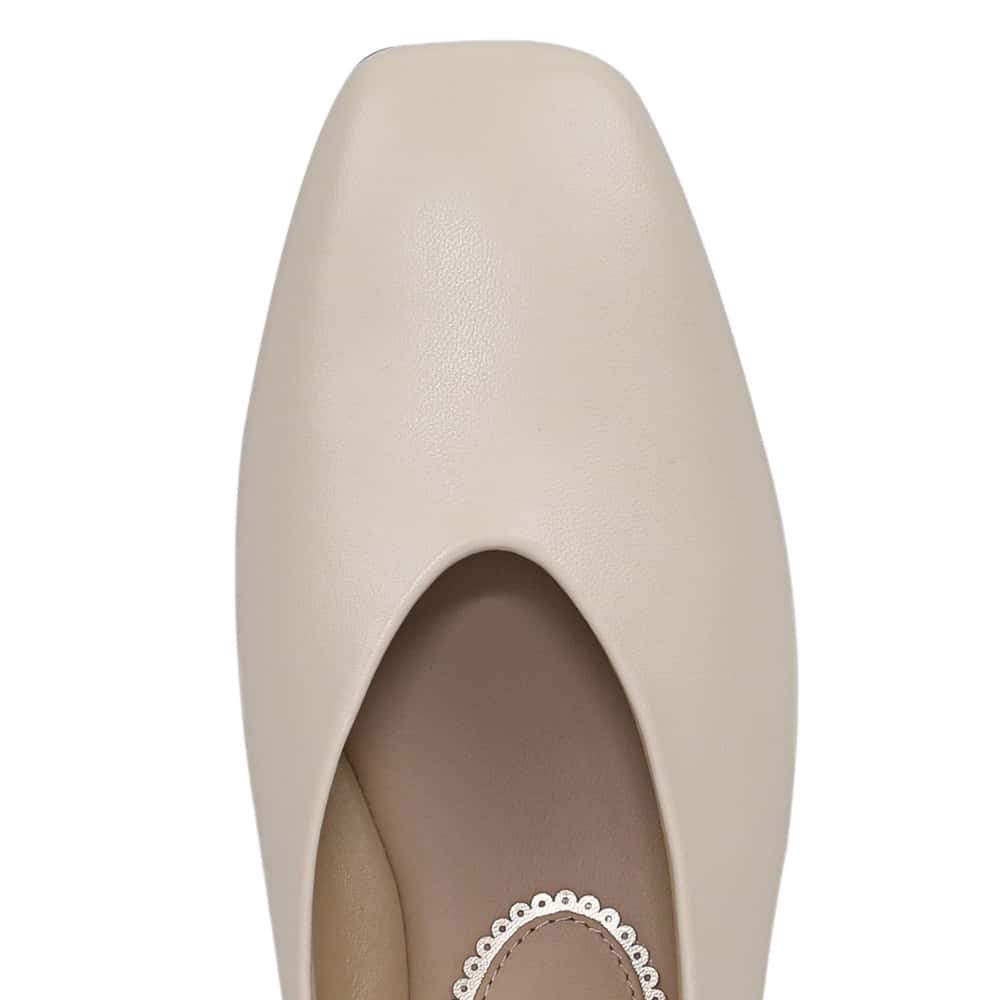 Kasey Ballet Flat in Modern Ivory Glove Leather
