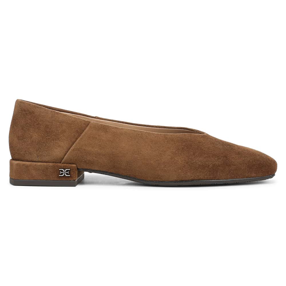 Kasey Ballet Flat in Warm Nutmeg Suede Leather