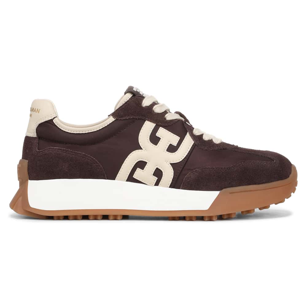 Langley Sneaker in Brown/white Suede Leather