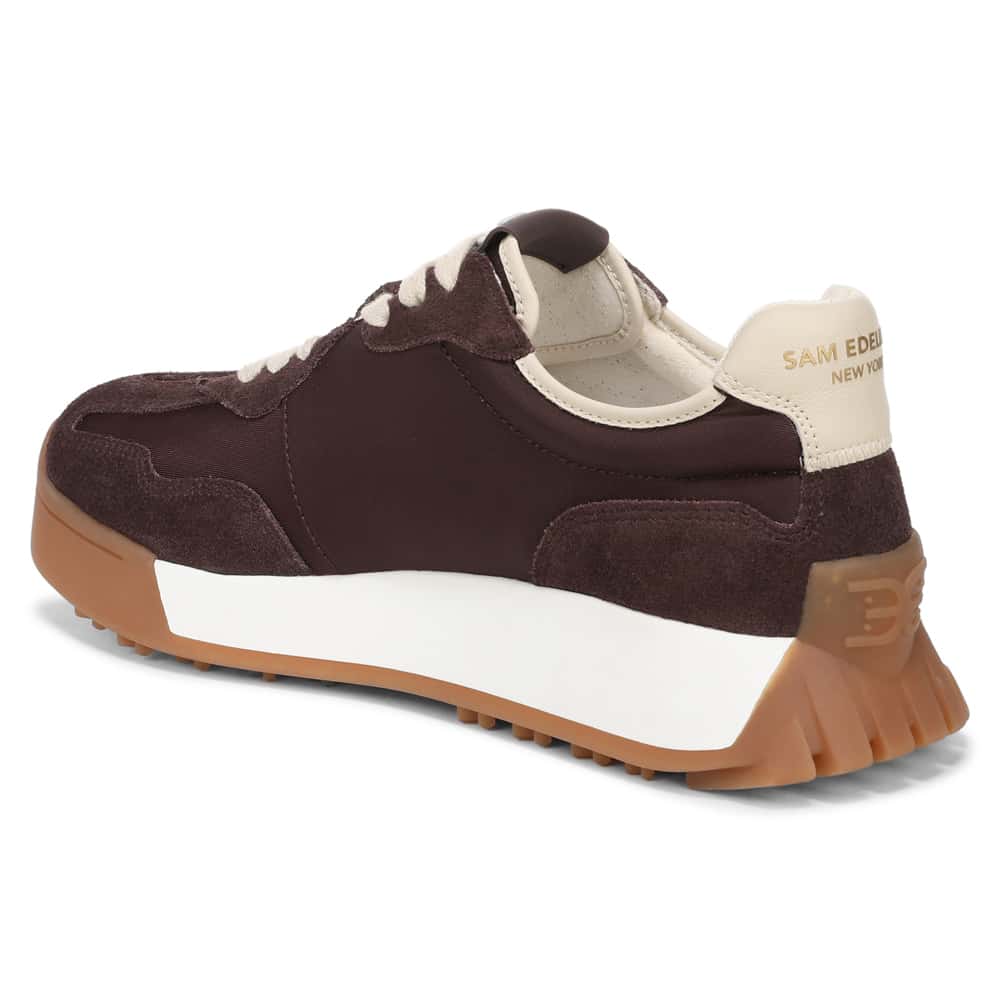 Langley Sneaker in Brown/white Suede Leather