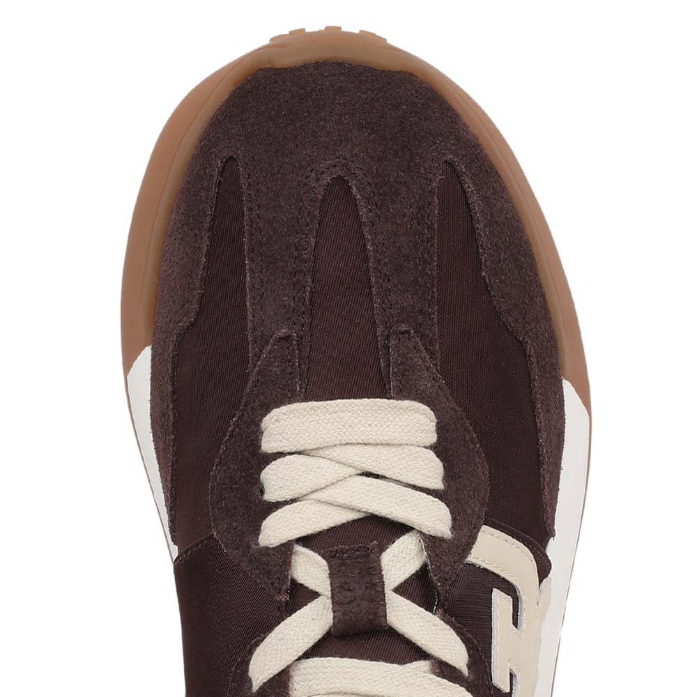 Langley Sneaker in Brown/white Suede Leather