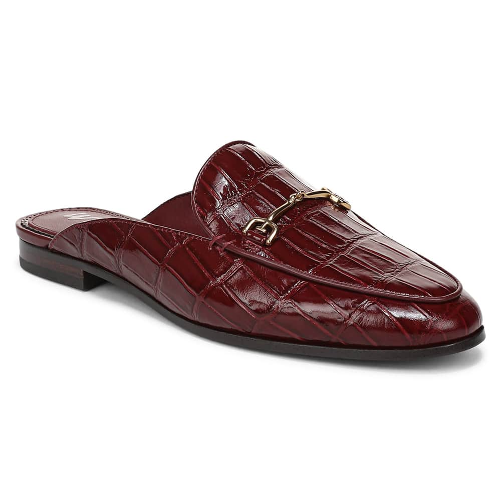Linnie Flat in French Merlot Croc Croc