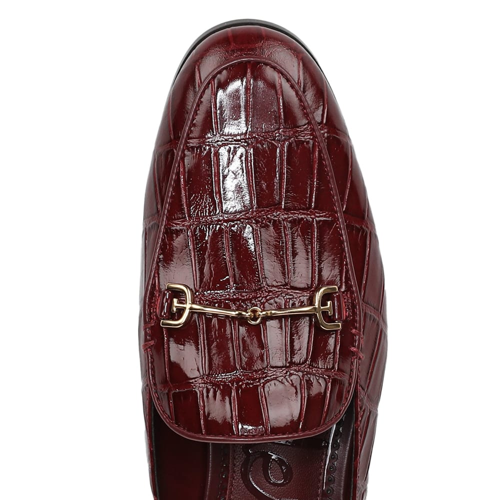 Linnie Flat in French Merlot Croc Croc