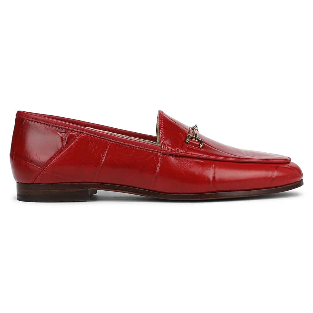Loraine Loafer in Deep Scarlet Croc Leather
