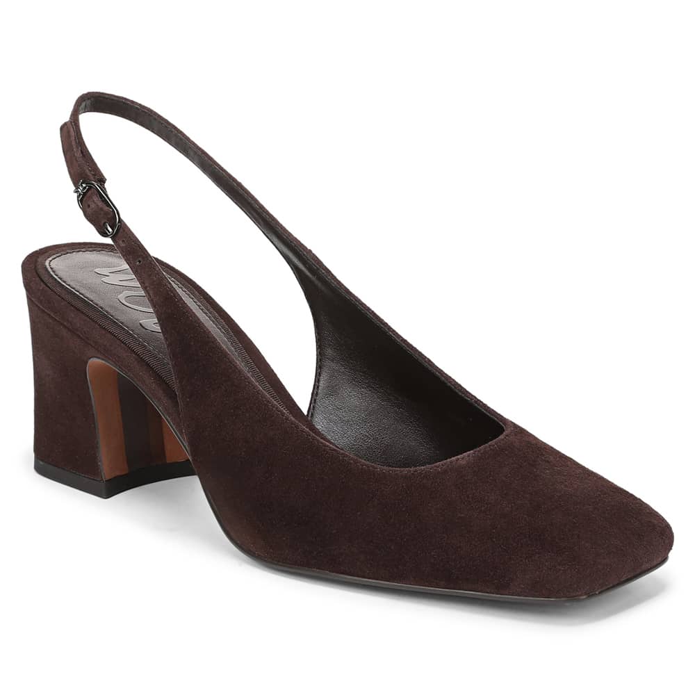 Lucille Pumps in Cafe Noir Suede
