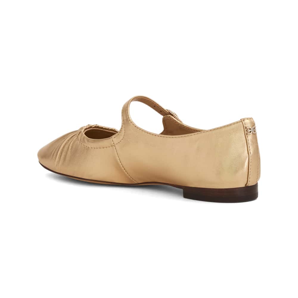 Micah Ballet Flat in Gold Quartz Glove Leather