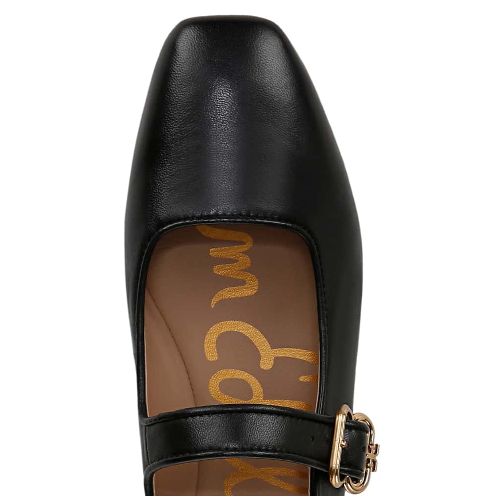 Michaela Ballet Flat in Black Leather
