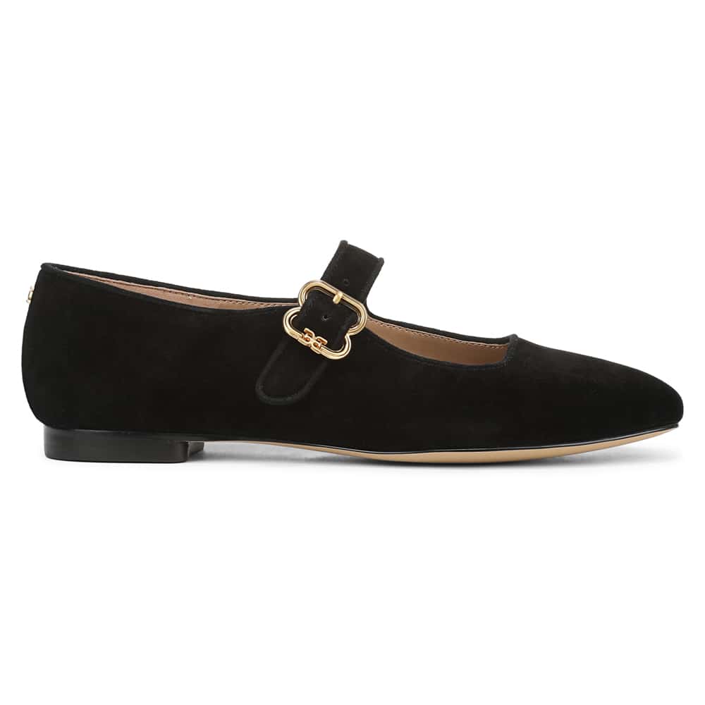 Michaela Ballet Flat in Black Suede