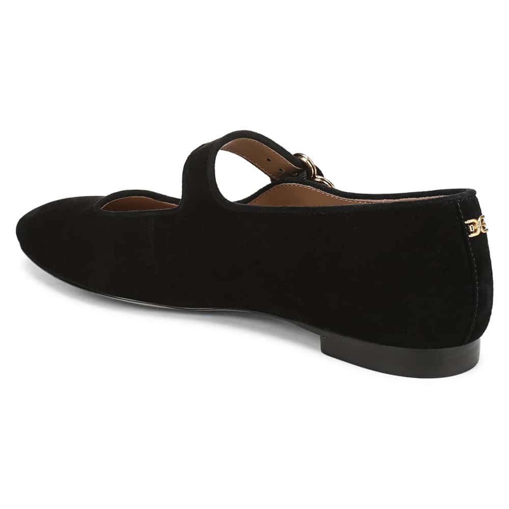 Michaela Ballet Flat in Black Suede