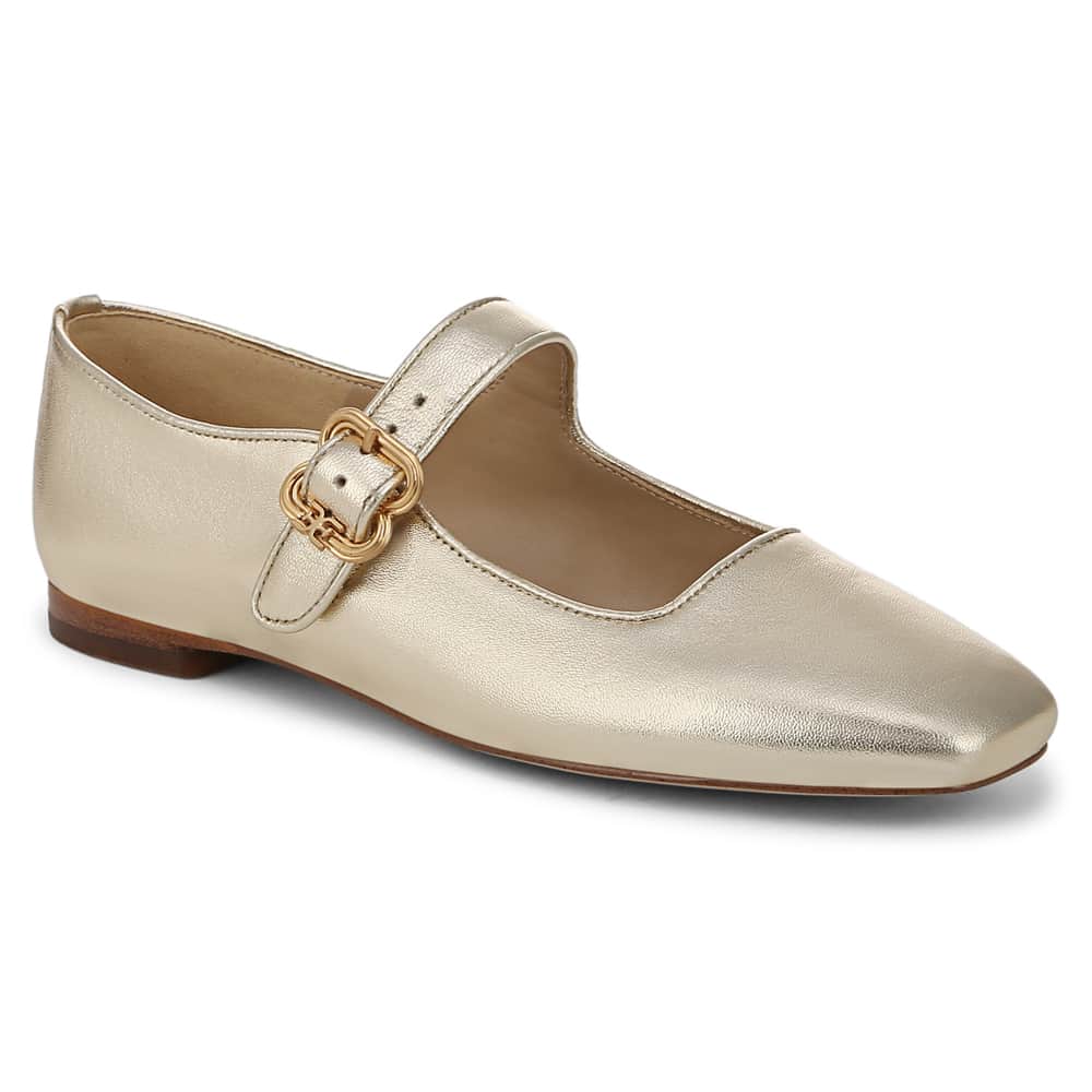 Michaela Ballet Flat in Goldleaf Glove Leather