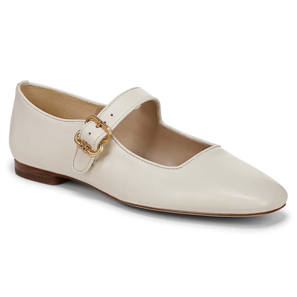 Michaela Ballet Flat in Modern Ivory Glove Leather