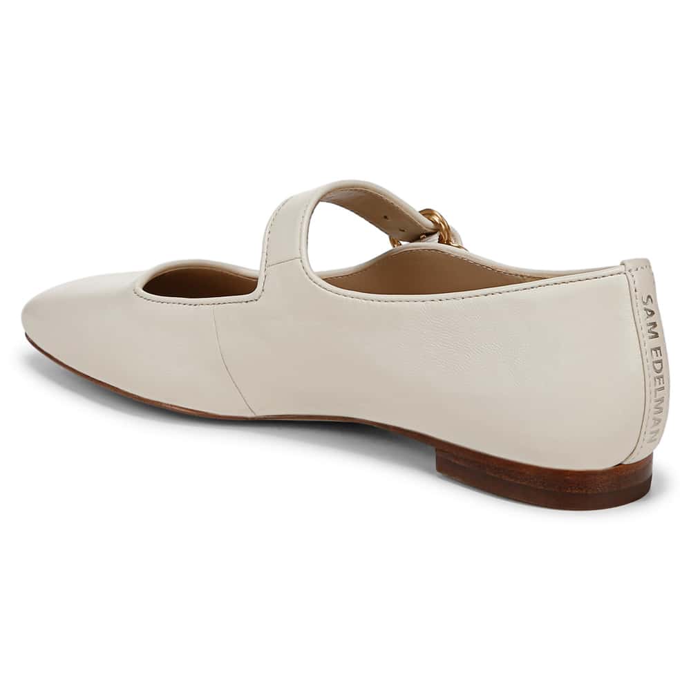 Michaela Ballet Flat in Modern Ivory Glove Leather