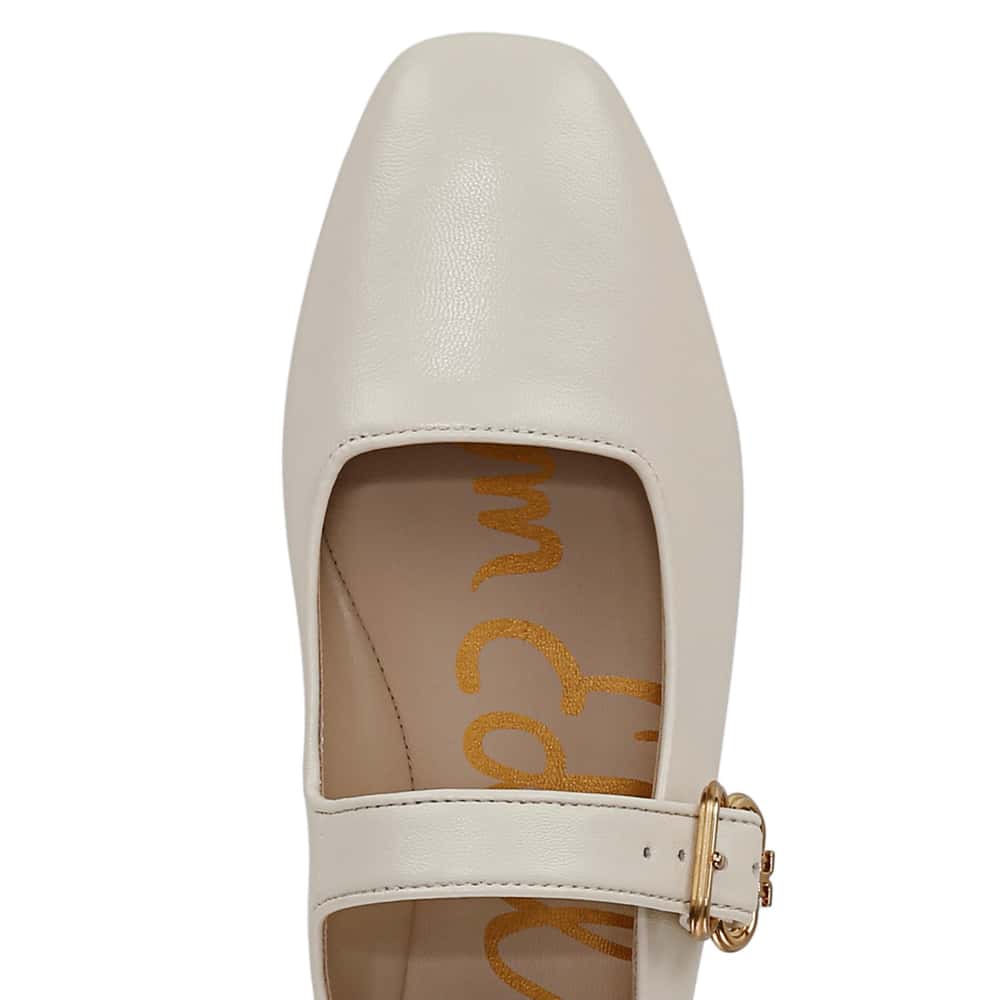 Michaela Ballet Flat in Modern Ivory Glove Leather