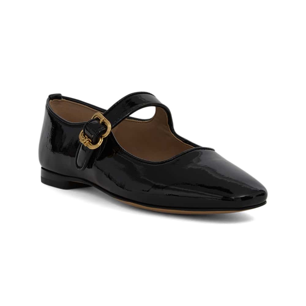 Michaela Ballet Flat in Black Patent