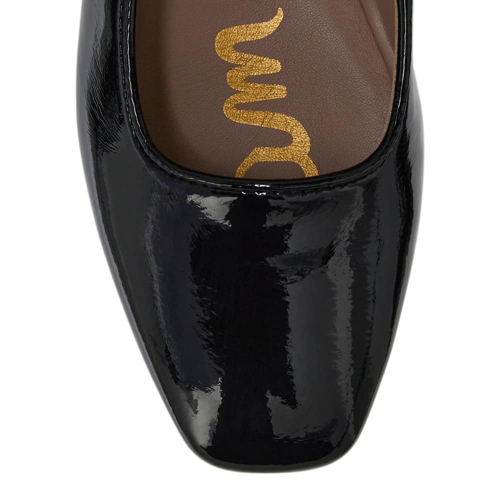 Michaela Ballet Flat in Black Patent