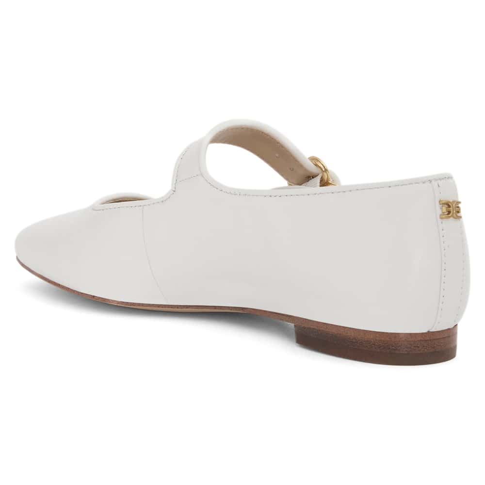 Michaela Ballet Flat in Bright White  Leather