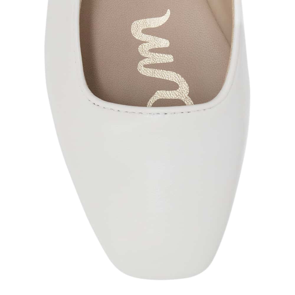 Michaela Ballet Flat in Bright White  Leather