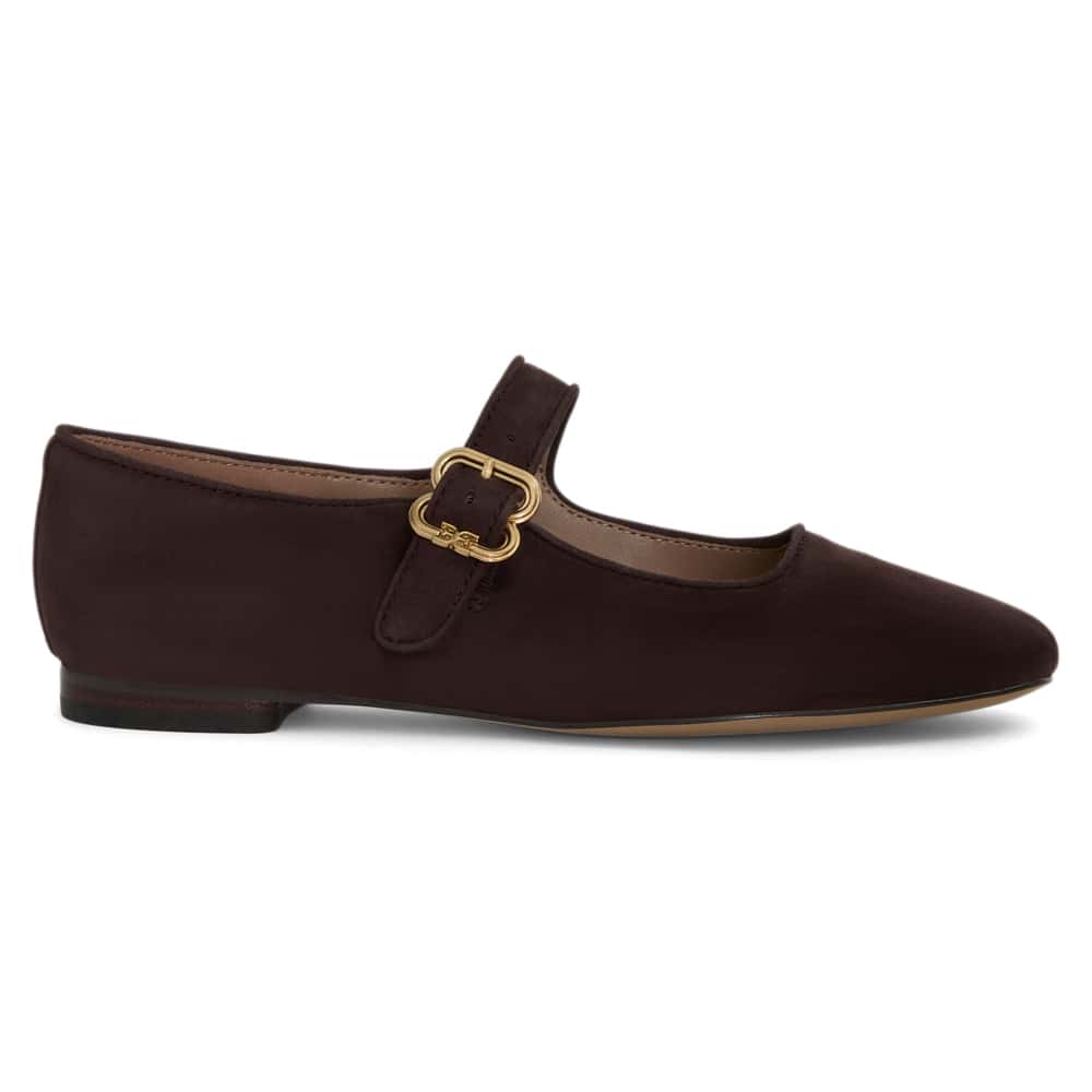 Michaela Ballet Flat in CafÉ Noir Suede Suede