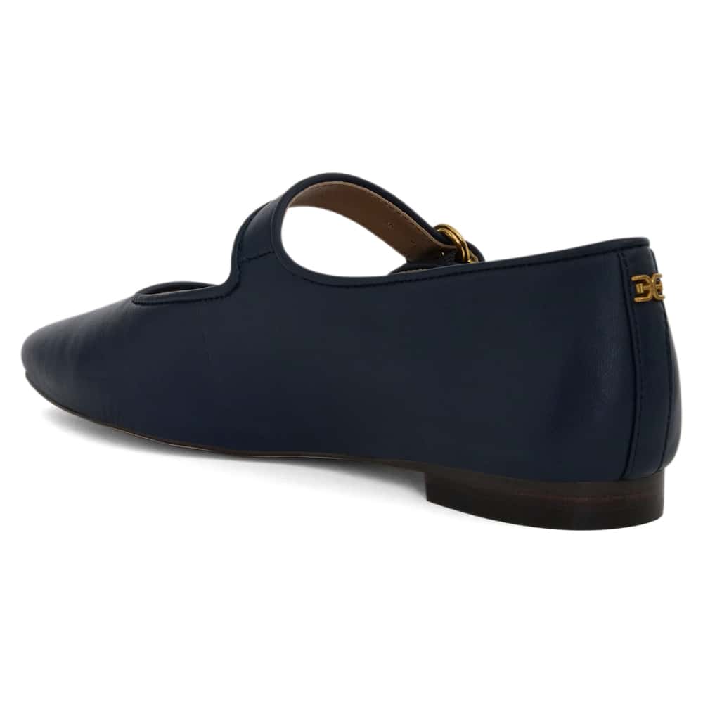 Michaela Ballet Flat in Hudson Navy Glove Leather