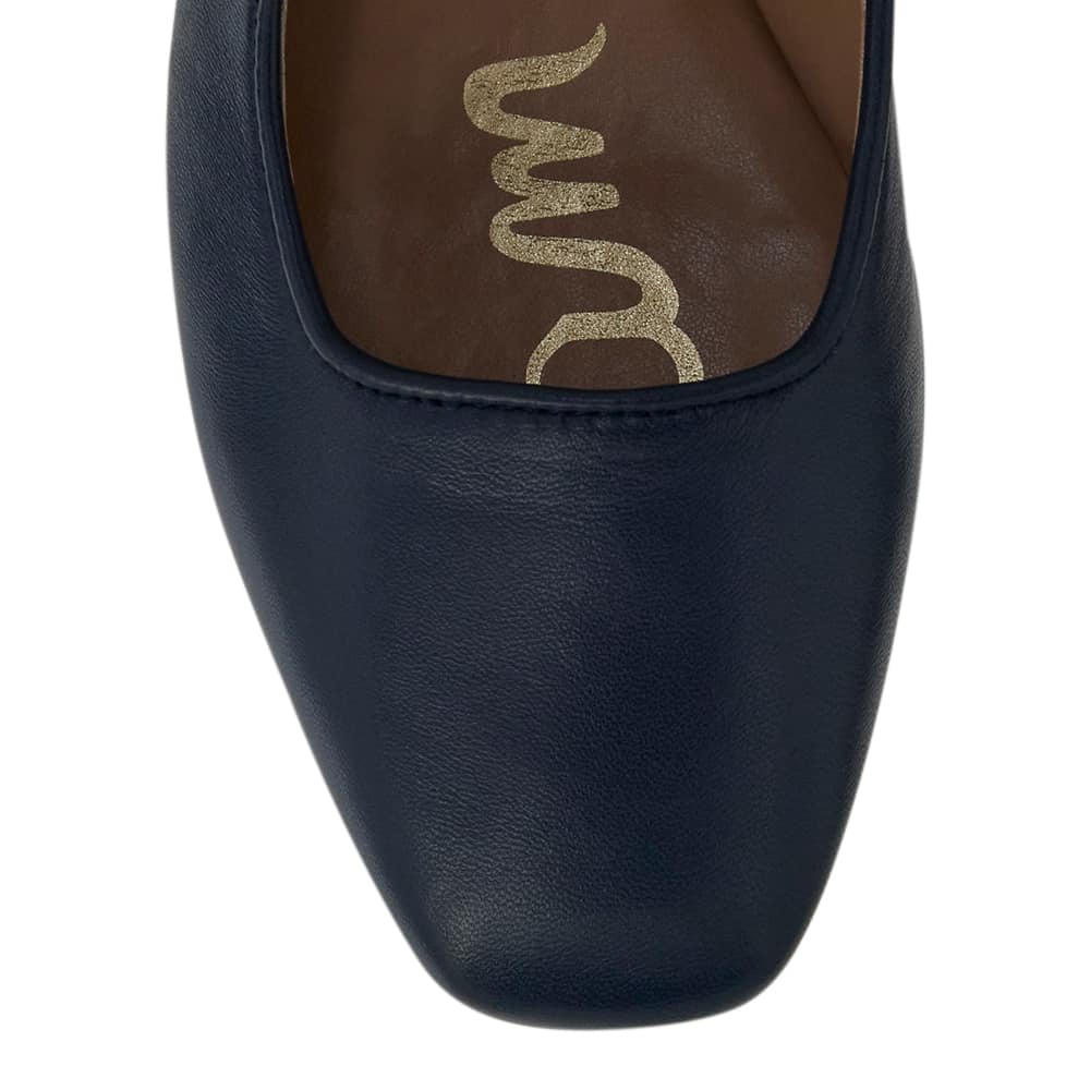 Michaela Ballet Flat in Hudson Navy Glove Leather